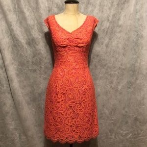 Lilly Pulitzer Sleeveless Coral Lace Dress Size 0